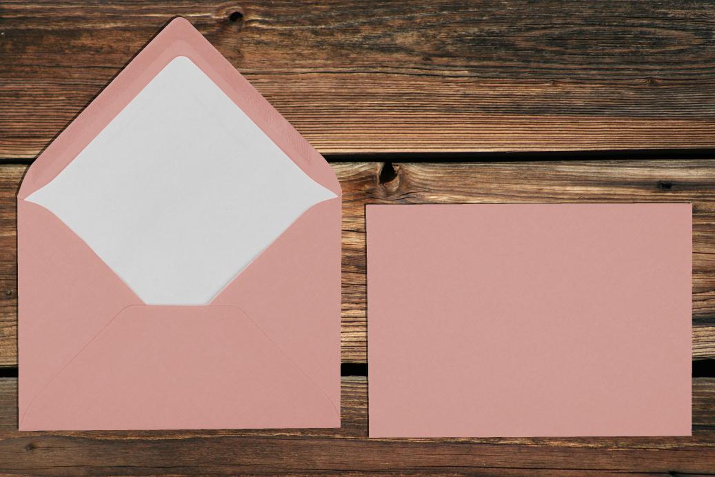 Briefhüllen mit Seidenfutter C6 114x162 mm Nassklebend Rose gerippt 100 g/qm